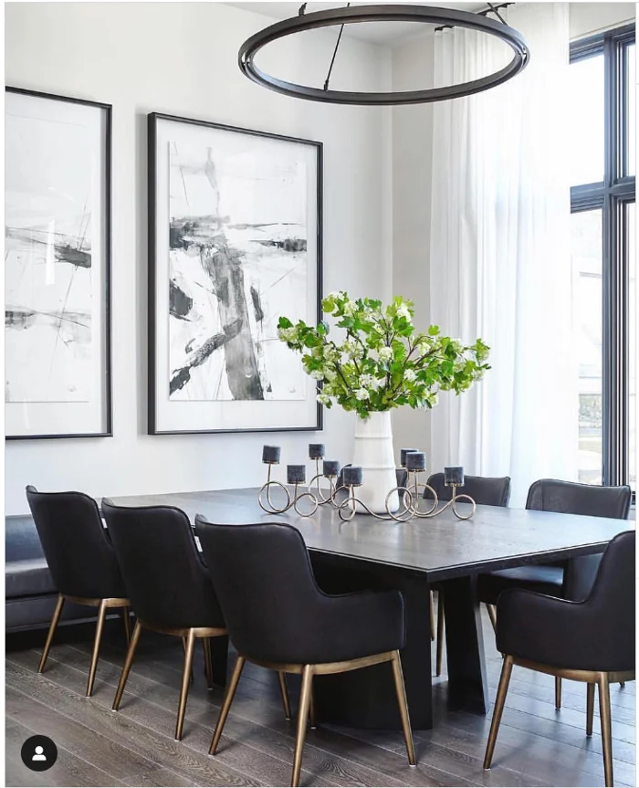 Dining room with large windows